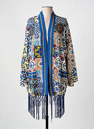 Veste kimono manches longues bleu DESIGUAL femme