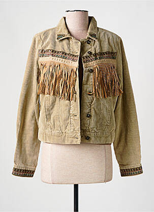 Veste casual coupe droite beige DESIGUAL femme
