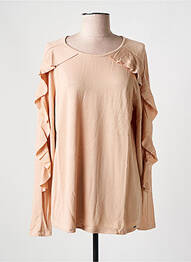 Top col rond manches longues rose SALSA femme