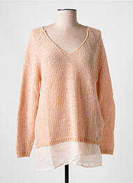Pull col v manches longues rose SALSA femme