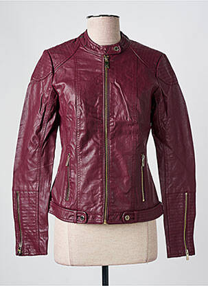 Veste simili cuir coupe cintrée violet SALSA femme