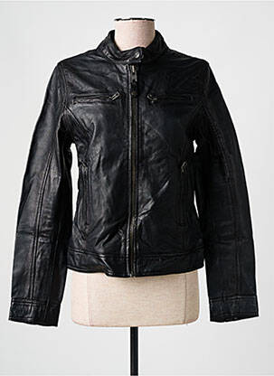 Veste simili cuir noir SCHOTT pour femme