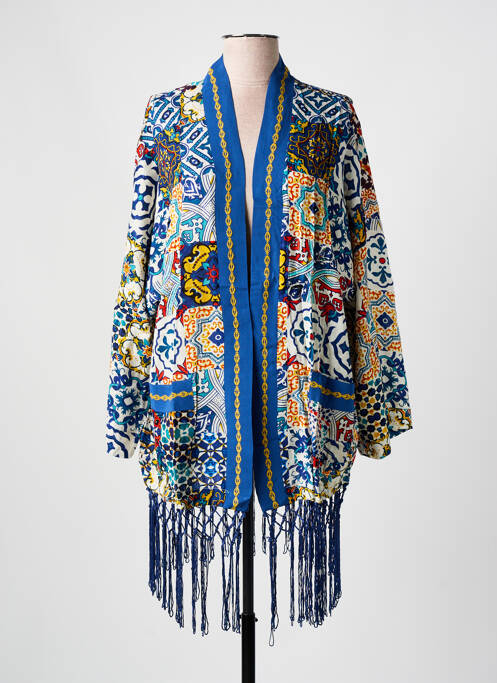 Veste kimono manches longues bleu DESIGUAL femme