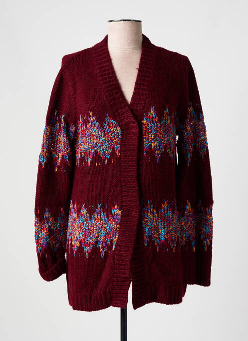 Gilet manches longues rouge DESIGUAL pour femme