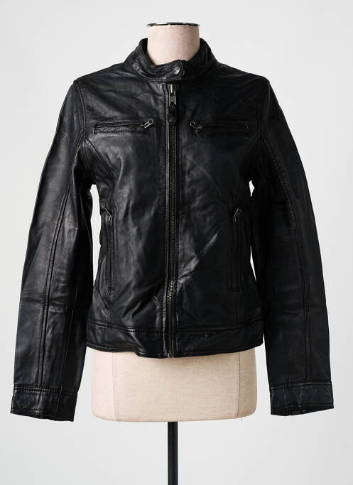 Veste simili cuir noir SCHOTT pour femme