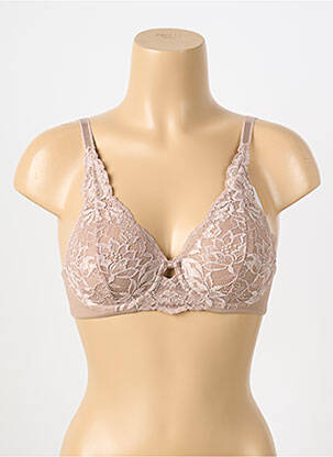 Soutien-gorge tissage dentelle haut soutien-gorge emboitant marron TRIUMPH femme