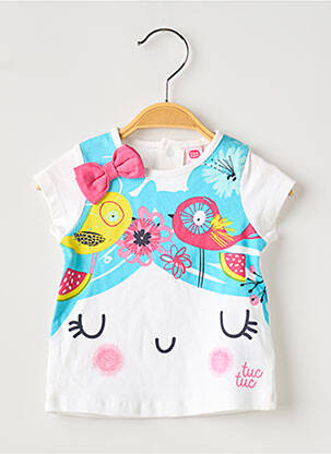 T-shirt coupe cintrée manches courtes blanc TUC TUC fille