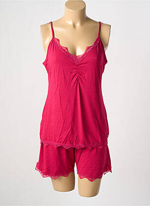 Pyjama col v rouge PASTUNETTE femme
