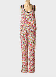 Combi-pantalon tissage crêpe sans manche rouge I.CODE (By IKKS) femme