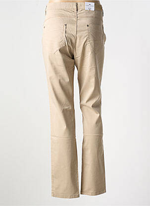 Pantalon slim tissage popeline taille normale beige BRUNO SAINT HILAIRE femme