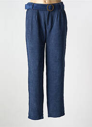 Pantalon droit stretch taille haute bleu MOLLY BRACKEN femme