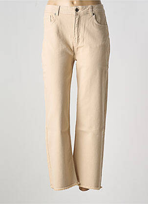Jeans coupe droite stretch taille normale beige LA FEE MARABOUTEE femme