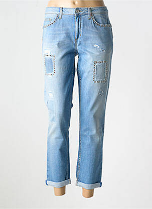 Jeans coupe droite effet usé délavé taille normale bleu LIU JO femme