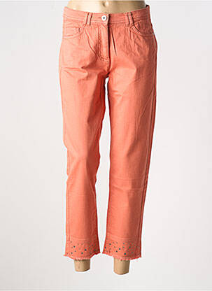 Pantalon 7/8 fermeture zippée sous rabat boutonné taille normale orange BETTY BARCLAY femme