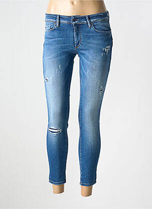 Jeans skinny effet usé délavé taille basse bleu SALSA femme
