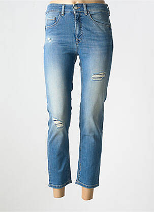 Jeans coupe slim effet usé délavé taille haute bleu SALSA femme