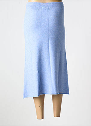 Jupe mi-longue coupe droite évasée sur le bas bleu MAX & ENJOY femme