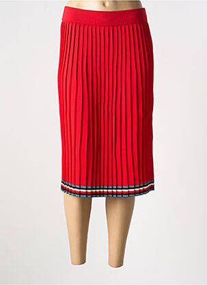 Jupe mi-longue coupe droite rouge TOMMY HILFIGER femme