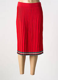 Jupe mi-longue coupe droite rouge TOMMY HILFIGER femme