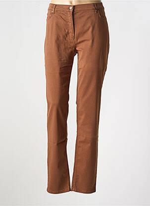 Pantalon slim tissage popeline taille normale marron BETTY BARCLAY femme