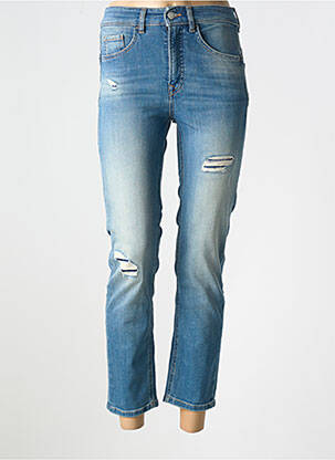 Jeans coupe slim effet usé délavé taille haute bleu SALSA femme