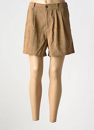 Short taille à pinces taille haute marron MOLLY BRACKEN femme