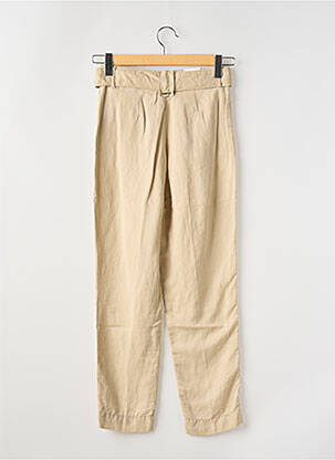 Pantalon droit tissage popeline taille normale beige GUESS femme