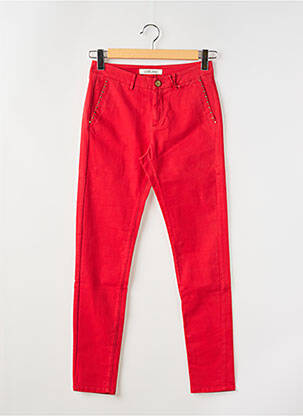 Pantalon chino tissage popeline taille normale rouge I.CODE (By IKKS) femme