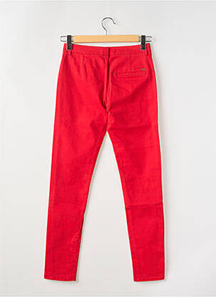 Pantalon chino tissage popeline taille normale rouge I.CODE (By IKKS) femme