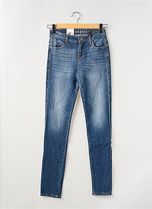 Jeans coupe slim stretch taille normale bleu GUESS femme