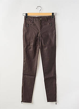 Pantalon slim tissage enduit taille normale marron LIU JO femme