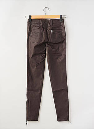 Pantalon slim tissage enduit taille normale marron LIU JO femme