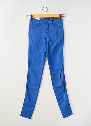 Pantalon slim tissage popeline taille normale bleu GUESS femme