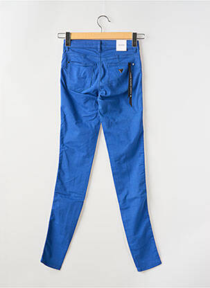 Pantalon slim tissage popeline taille normale bleu GUESS femme