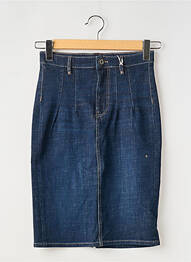 Jupe mi-longue coupe droite bleu GUESS femme