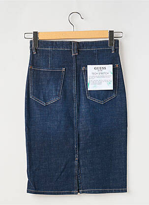 Jupe mi-longue coupe droite bleu GUESS femme