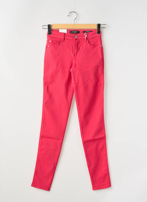 Jeans coupe slim rose GUESS pour femme