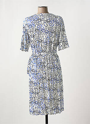 Robe mi-longue imprimé fantaisie manches courtes blanc GARCIA femme