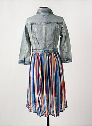 Robe mi-longue manches longues manches longues bleu DESIGUAL femme