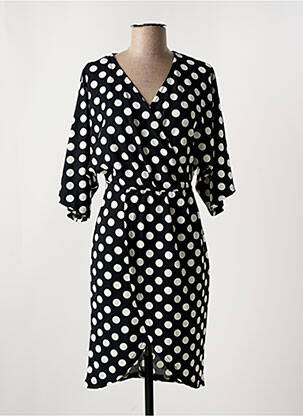 Robe mi-longue manches 3/4 manches 3/4 noir ISKA femme
