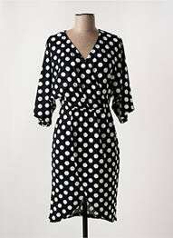 Robe mi-longue manches 3/4 manches 3/4 noir ISKA femme