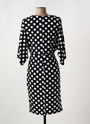 Robe mi-longue manches 3/4 manches 3/4 noir ISKA femme