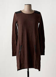 Robe pull coupe cintrée manches longues marron SALSA femme