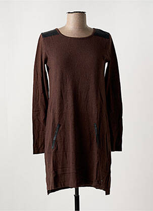 Robe pull coupe cintrée manches longues marron SALSA femme