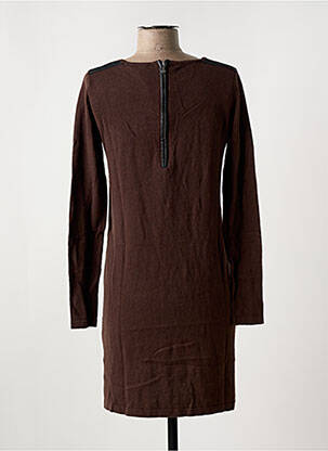 Robe pull coupe cintrée manches longues marron SALSA femme