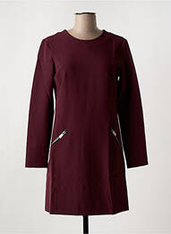 Robe courte fermeture zippée au dos manches longues violet SALSA femme