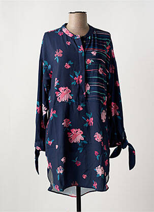 Robe mi-longue imprimé fleurs manches longues bleu SALSA femme
