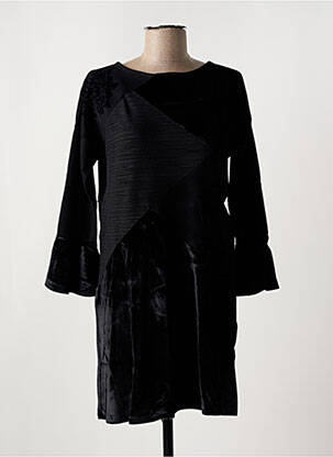 Robe mi-longue manches longues manches longues noir DESIGUAL femme