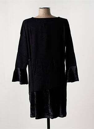 Robe mi-longue manches longues manches longues noir DESIGUAL femme