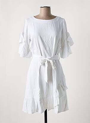 Robe mi-longue manches courtes manches courtes blanc SALSA femme